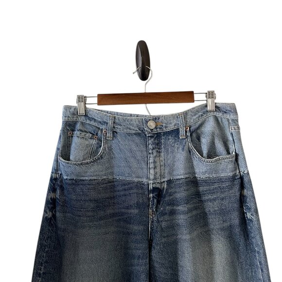 Rag & Bone Miramar Sofie Cotton-Terry WIde-Leg Jeans Size 32 - Picture 4 of 15